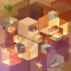 Abstract cubes, vector illustration