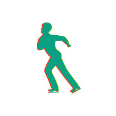 Fototapeta na wymiar Men's figure skating. Isolated glitch icon
