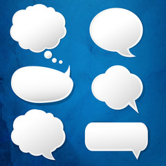 Blue Texture Background With Speech Bubble