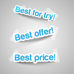 Realistic design elements stickers