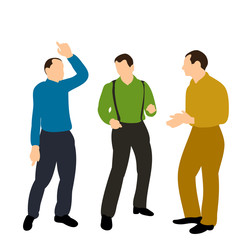 vector isolated  of men dancing