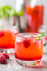 Cold raspberry lemonade