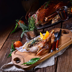 fried crisply roasted duck legs