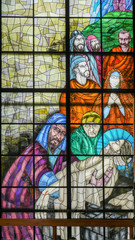 Fototapeta na wymiar modern stained glass depicting Jesus Christ