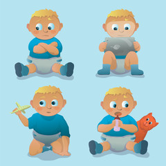 collection of children's poses