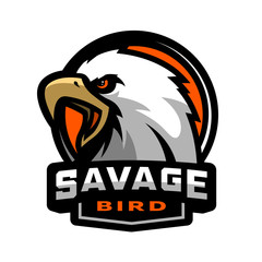 Savage bird. Eagle sports logo.