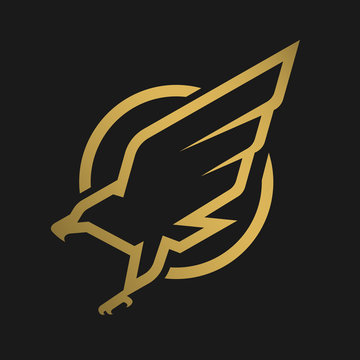 Eagle logo, emblem on a dark background.