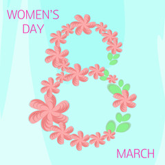 
vector illustration with inscription on the eighth of March 
