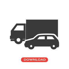 Travelling vehicles of a road icon