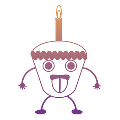 kawaii birthday cupcake icon 