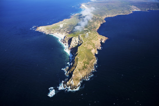 Aerial of Cape Point, Cape Town, South Africa