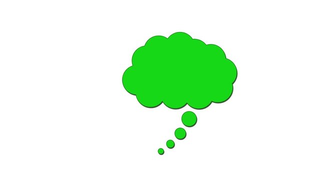 Animated blank thought bubble on white background