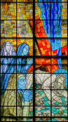 modern stained glass depicting Jesus Christ - obrazy, fototapety, plakaty