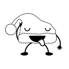 kawaii christmas hat icon