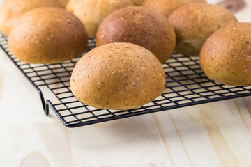 Fresh baked slider buns.