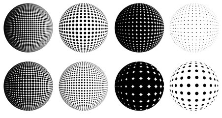 halftone dot globes