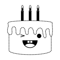 kawaii birthday cake icon
