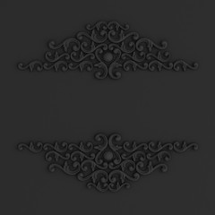 Luxury gypsum decoration element, wall concept stucco, interior architecture pattern. 3d illustration, 3d rendering.