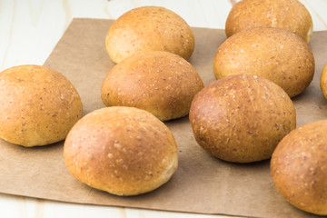 Fresh baked slider buns.