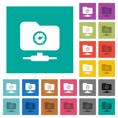 FTP transfer speed square flat multi colored icons