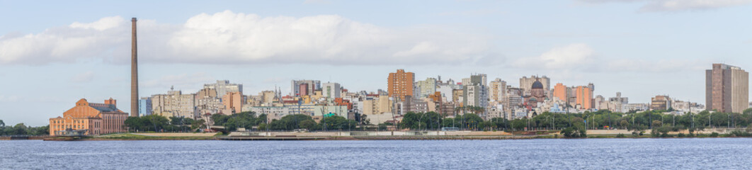 Fototapeta na wymiar Gasometro and Guaiba Lake, Porto Alegre