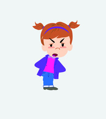 White girl is slightly angry.