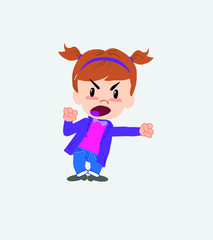 White girl screams very angry.