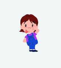 White girl sticks out his tongue in gesture of funny shyness.