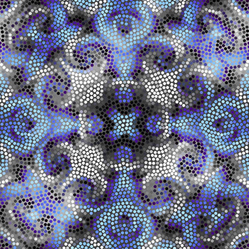 Seamless background pattern. Irregular decorative geometric mosaic art tile pattern.