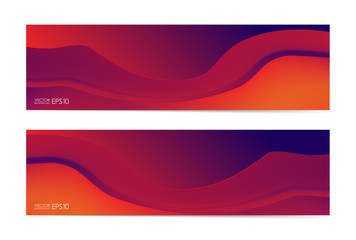 Vector illustration: Set of Liquid colors banners.