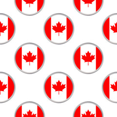 Seamless pattern from the circles with flag of Canada.