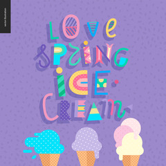 Love spring ice cream lettering