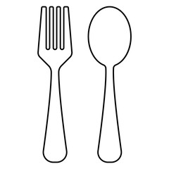 spoon and fork outline vector