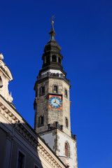 Fototapeta na wymiar Rathausturm in Goerlitz, Sachsen, Deutschland