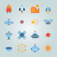 Icon set about Universe. with star, circles and red