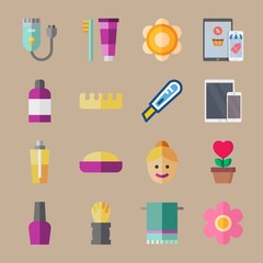 icon set about beauty with woman face, shaver and toe