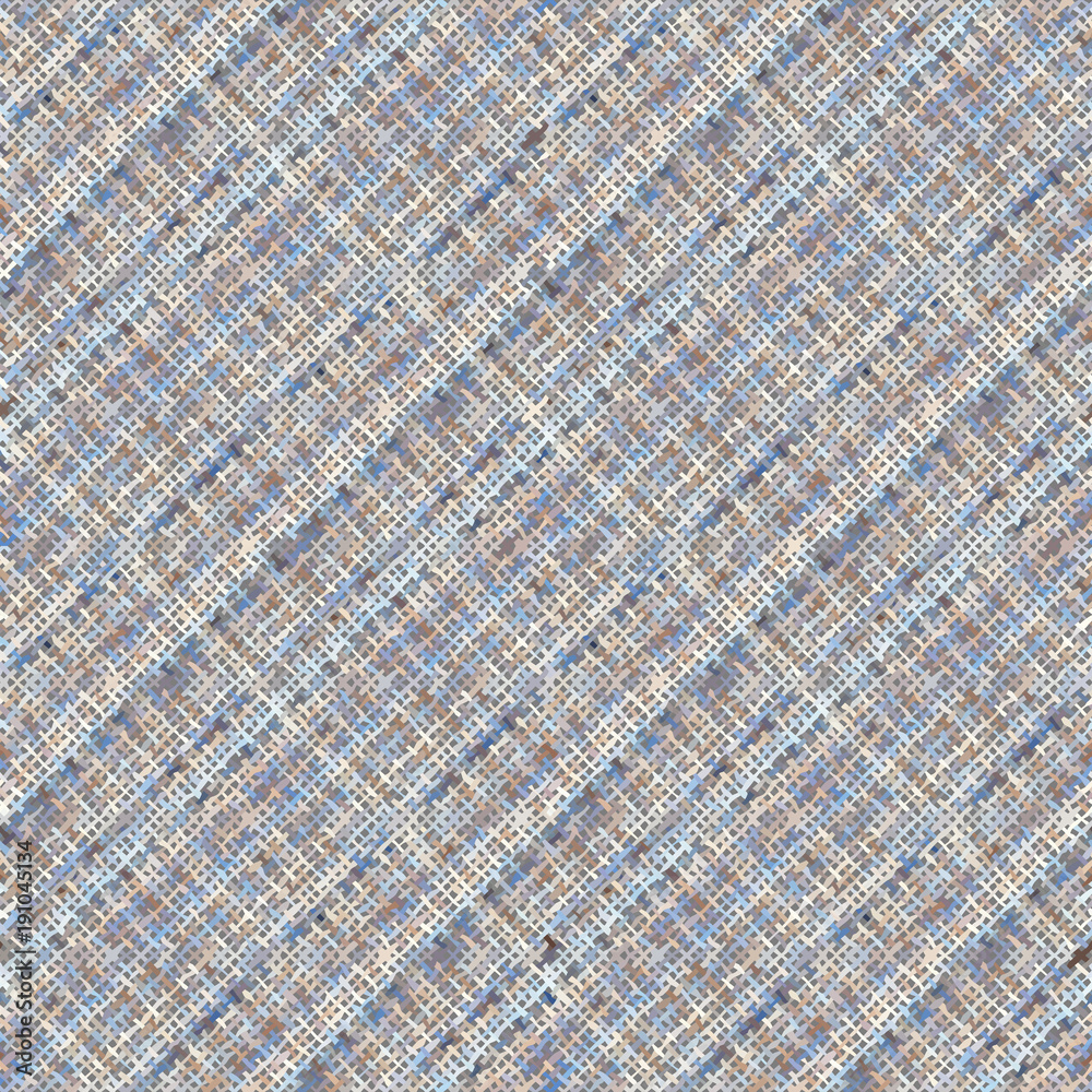 Poster Seamless background pattern. Imitation of a texture of rough canvas painted with plaid pattern.