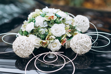 Floral wedding car decoration
