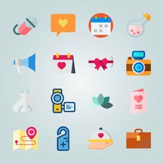 Icon set about Wedding. with gift, location and map