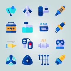 Icon set about Car Engine. with ventilator, fan and engine