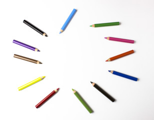 Color pencils on white background. Free royalty images.