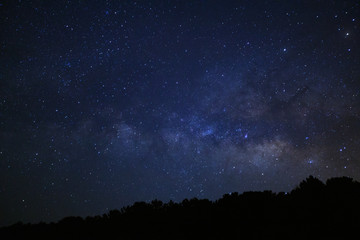 Fototapeta na wymiar Milky way galaxy at Phu Hin Rong Kla National Park in Phitsanulok, Thailand