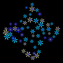 Pretty Floral Pattern with Simple Small Flowers for Greeting Card or Poster. Naive Daisy Flowers in Primitive Style. Vector Background for Spring or Summer Design.