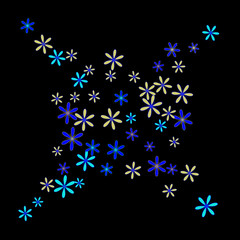 Pretty Floral Pattern with Simple Small Flowers for Greeting Card or Poster. Naive Daisy Flowers in Primitive Style. Vector Background for Spring or Summer Design.