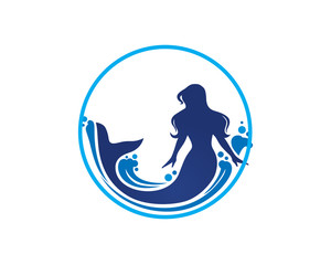 Mermaid Swim Through Wave
