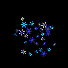 Pretty Floral Pattern with Simple Small Flowers for Greeting Card or Poster. Naive Daisy Flowers in Primitive Style. Vector Background for Spring or Summer Design.