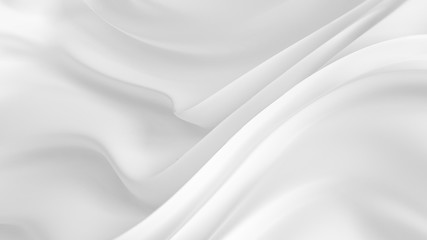 Obraz premium Elegant white background with drapery fabric. 3d illustration, 3d rendering.