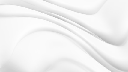 Obraz na płótnie Canvas Elegant white background with drapery fabric. 3d illustration, 3d rendering.