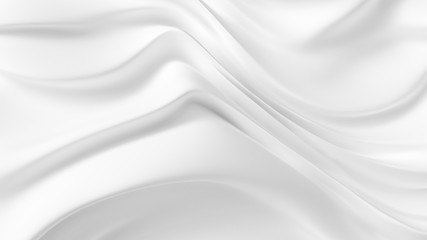 Naklejka na ściany i meble Elegant white background with drapery fabric. 3d illustration, 3d rendering.