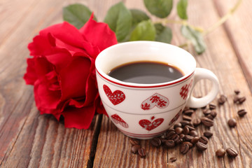 coffee cup and rose